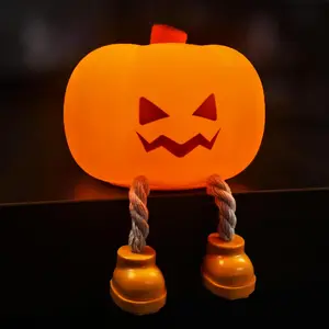 Pumpkin Night Light, Cute LED Night Lamp, Silicone Dimmable Nursery Nightlight for,Silicone Rechargeable Bedside Touch Lamp, Funny Office Desk Halloween Decor for Woman Adults