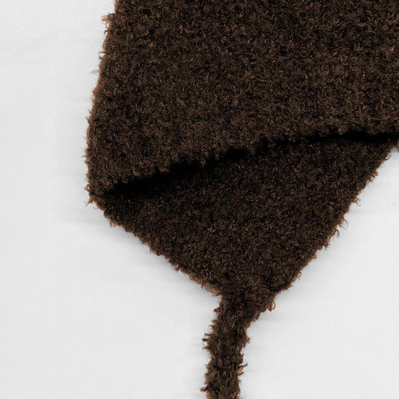 KatchMe Women's Lovely Solid Color Soft Knit Beanie, Winter No-Brim Lightweight Earflap Hat, Cozy Fluffy Bear Ears Crochet Accessory for Ladies