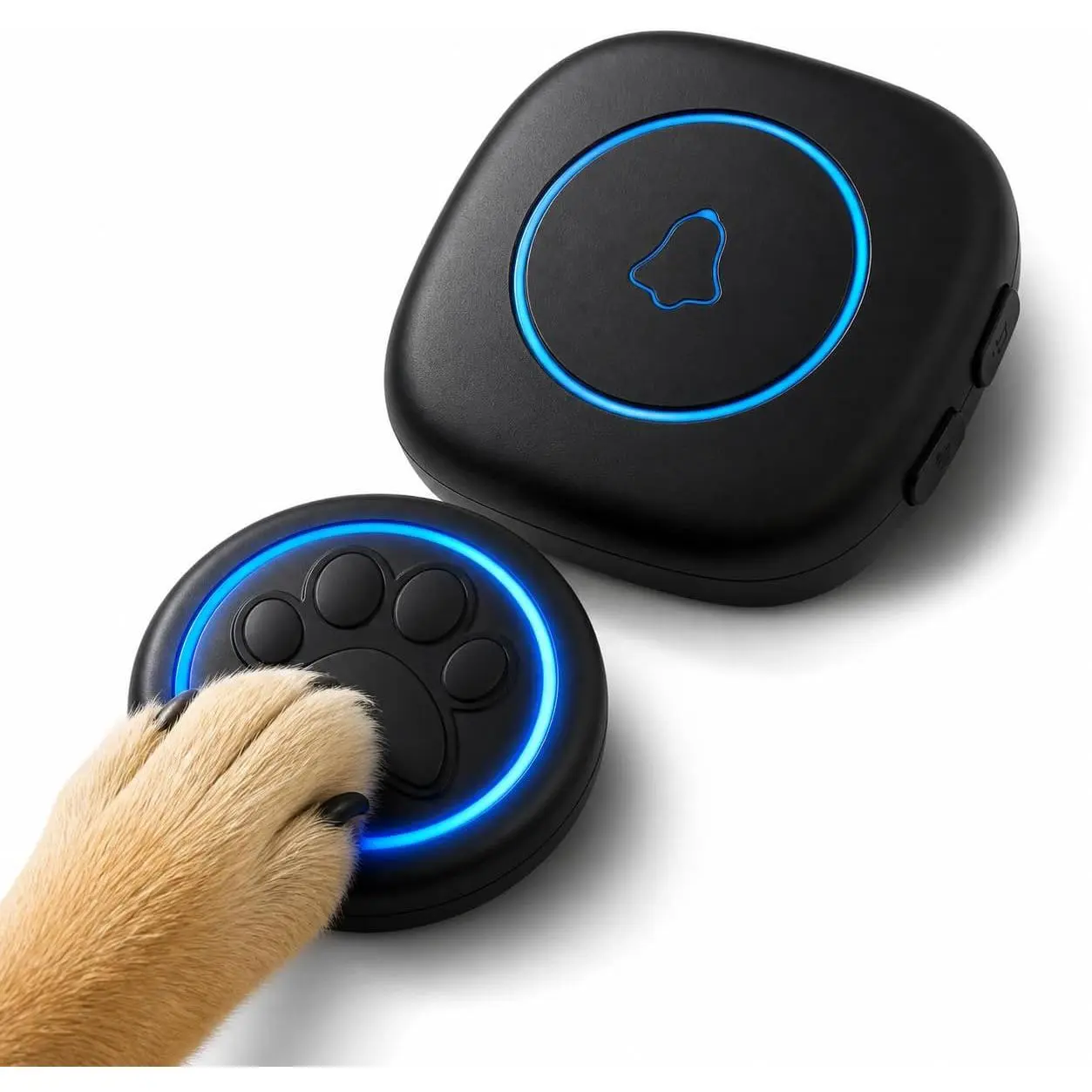 Soft Ring Blk  Bells to Go Outside -   Door  with 1000ft Range, 60 Melodies, LED,  Potty   for Dogs -  Door Bells for Potty (1  & 1 Receiver)