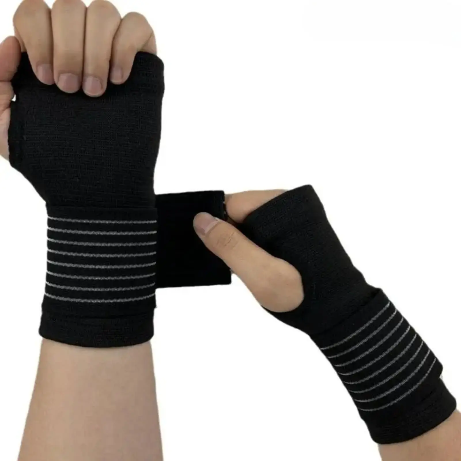 2-Pack Adjustable Wrist Support Braces, breathable summer sleeves for both left and right hands. Relieves discomfort from carpal tunnel, arthritis and tendinitis, great for sports and daily health care.
