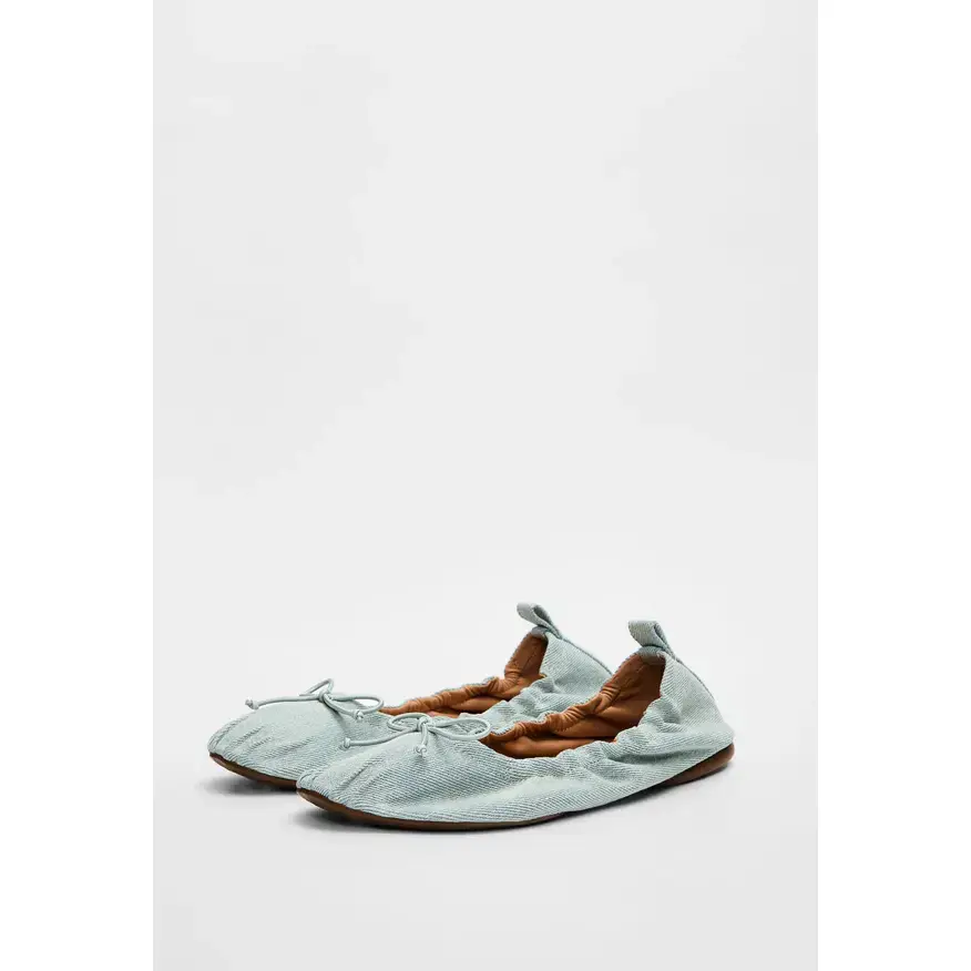JUST FAB Women's Round Toe Bow Flats with Ruched Edge Slip-On Design, Ultra Flat Casual Shoes Ballerina-Inspired Foldable Bowknot Round Toe Flats Antislip, Low-Profile, Breathable, Comfortable Lightweight, Slip-On Arch Support Footwear for Walking, Casua
