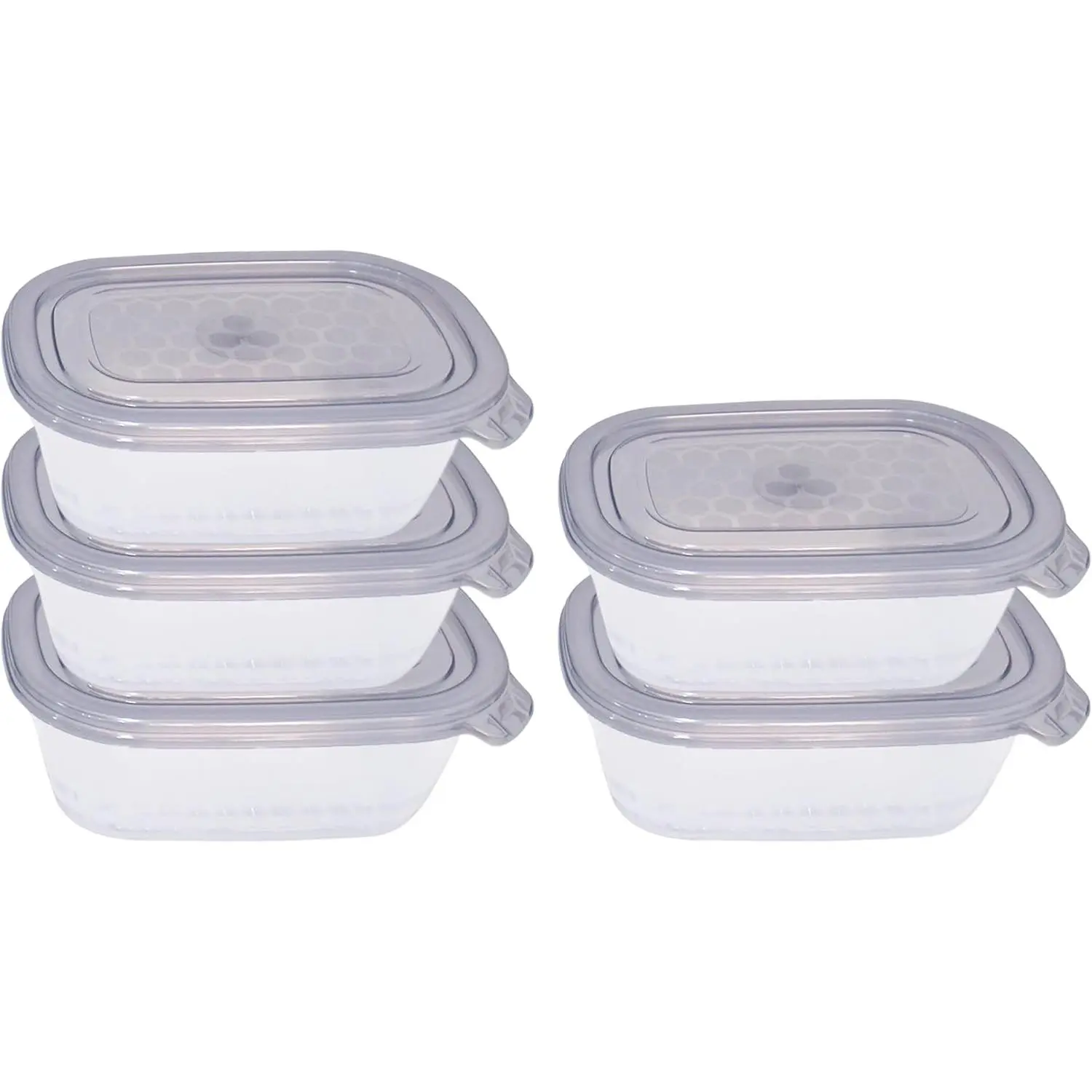5 Pack 17OZ Small Plastic Freezer Storage Containers with Lids (2 Cups) - Microwavable, Dishwasher Safe - Ideal For Snacks, Meal Prep, Lid
