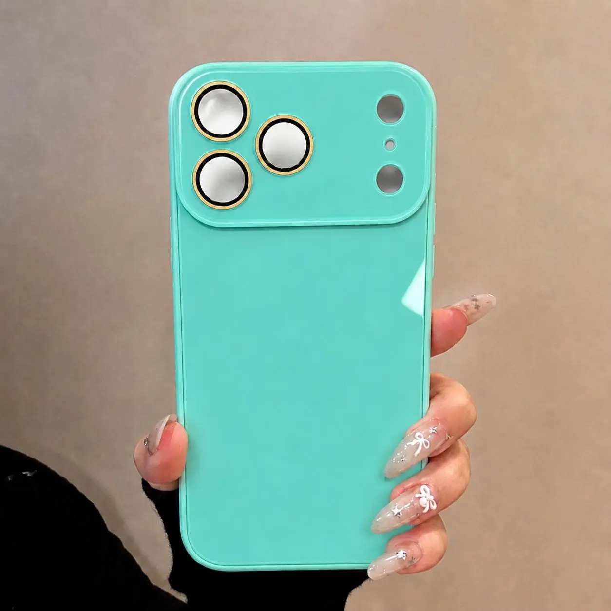 Macaron Crystal Glass Smartphone Casing for iPhone Series (17/16/15/14/13/12/11 Pro Max,17 Pro) - Full Cover Lens Shield, Minimalist Premium Protection Accessory for Handheld iOS Devices, Accessories, Protector