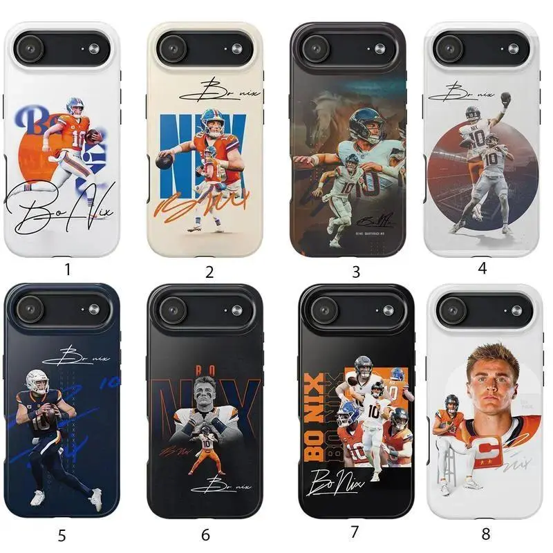 Bo Nix Collections Shockproof TPU Phone Case - Bronco Country Vibes for Football Lovers, Suitable for iPhone 17-11 Pro Max/Plus and  Samsung Galaxy S23-25