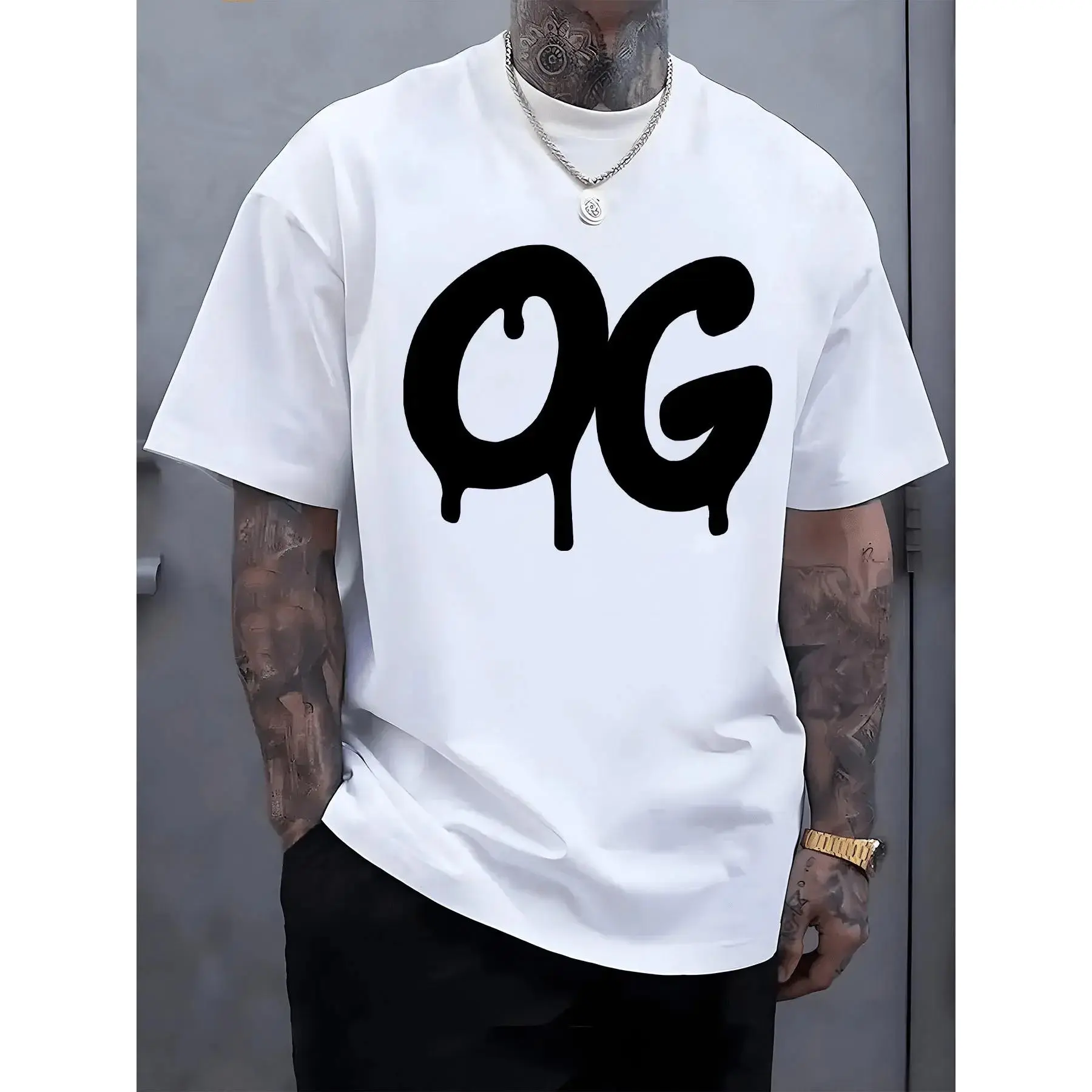 Fashion Designed White Casual Short Sleeve T-Shirt For Men, Lightweight Breathable Skin-Friendly Fabric All Day Comfort, Unisex Loose Fit Basic Tee Perfect For Daily Outfit Dating Streetwear, Available Size S To 3XL