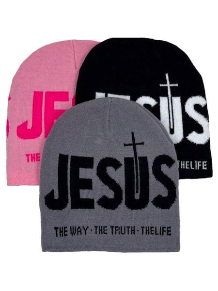 Casual Unisex Y2K Letter Jacquard Knit Beanie Hat with Cross Pattern, Soft Stretch Warm Winter Cap for Men and Women, Trendy Streetwear Style Ideal for Outdoor Sports, Travel, Skateboarding, and Daily Cold Weather Outfits new wear Heart design stylish Spr