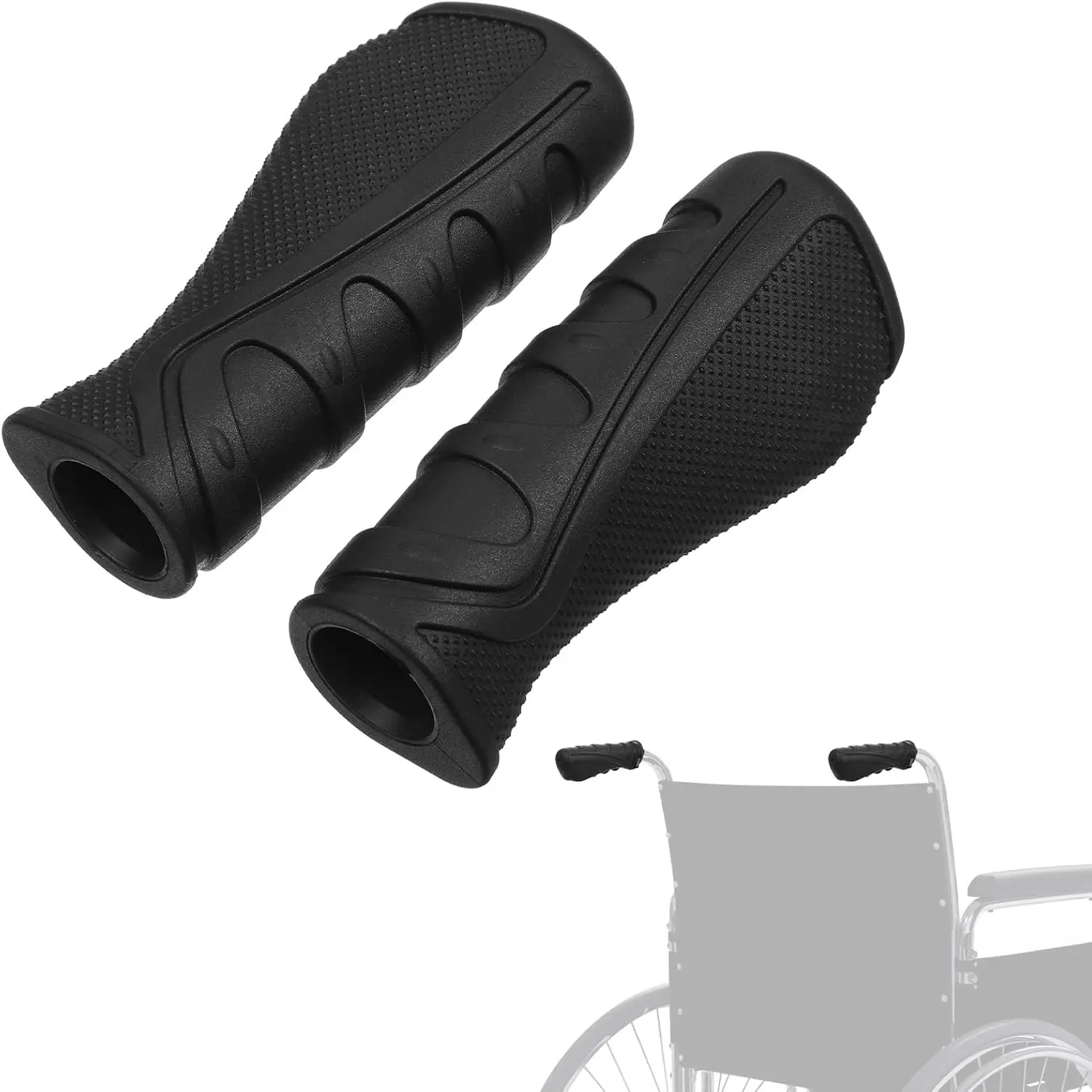 2 count Anti-Slip  Handle Grips,  Rubber Rollator Hand Grip Rolling Walker Hand Grips   for Rollators Crutch, Rollator Walker Hands Grip for Seniors, Mobility Impaired