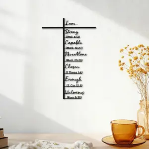 Metal Cross Wall Decor with Isaiah Bible Verse, Jesus and Cross Wall Art, Medal Cross for Wall, Christian Scripture Home Decor for Living Room, Bedroom Office
