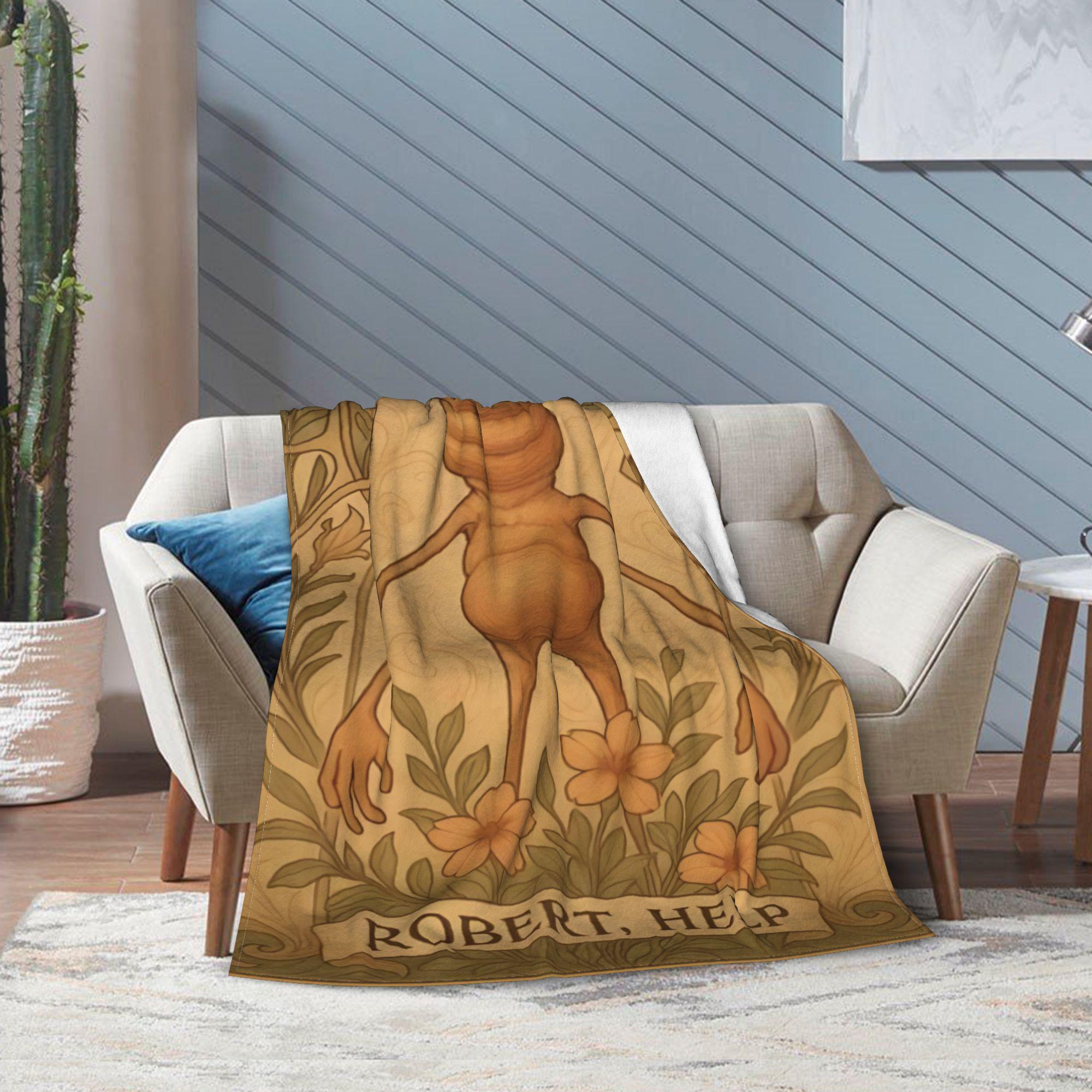 Marcus The Worm Theme Blanket, Soft and Comfortable, Suitable for Bedroom and Living Room Decoration, Perfect Gift, Machine Washable micro  crochet  blanket warm nap blanket