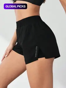 Women's 2 in 1 Pocket Design Shorts, Casual Comfy Breathable Shorts for Yoga Gym Workout Running, Ladies Bottoms for All Seasons