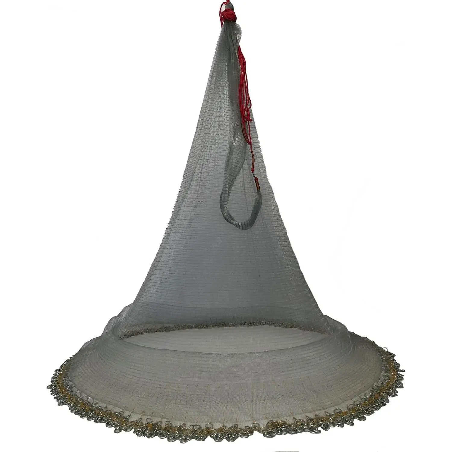 Korea Saltwater Fishing Cast Net for Bait Trap Fish 6ft/10ft Radius Casting Nets with Heavy Chain Zinc Sinker Weights, 3/8inch Mesh Size
