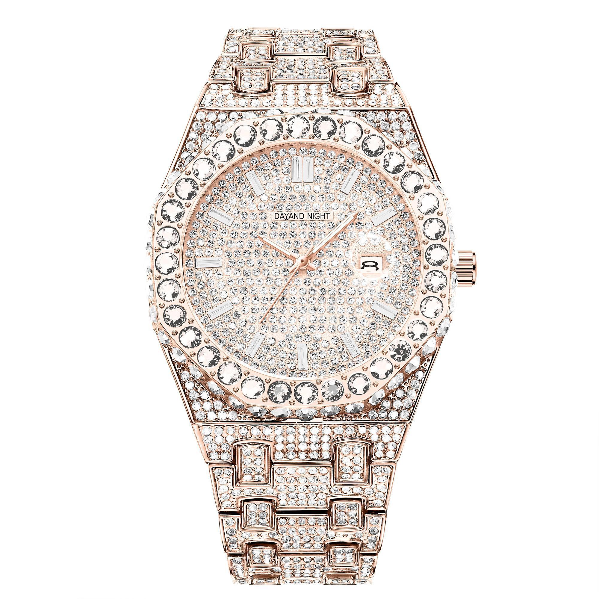 Iced Out Full Pave Round Dial Watch for Men & Women! Features sparkling simulated diamonds all over, a classic round face, and everyday water resistance. Comes in 5 stunning colors! Perfect as an anniversary gift, Valentine's present.