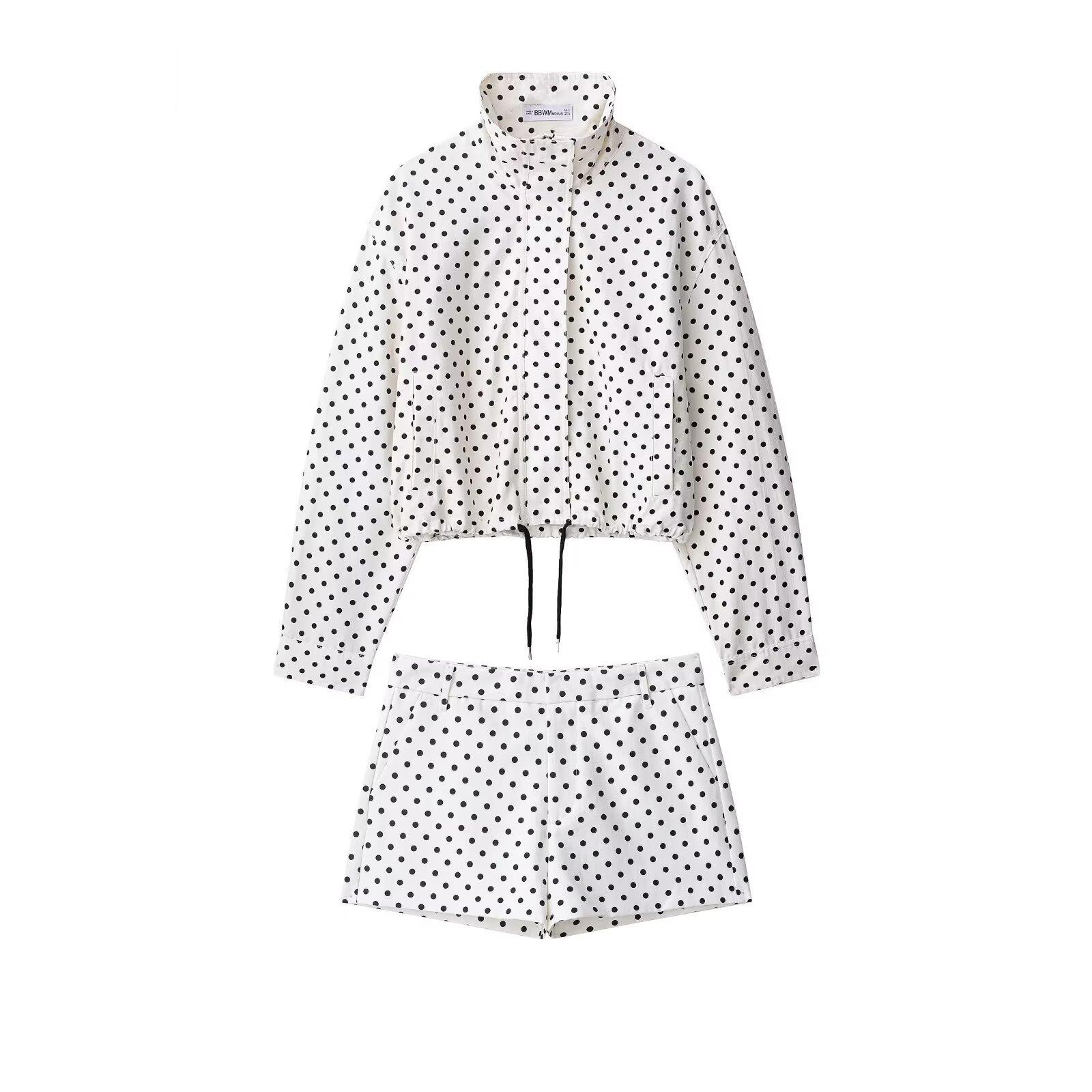 New Summer Women's Polka Dot Blazer, Y2K Street Style Casual Spot Design, Fashionable Long-Sleeved Top