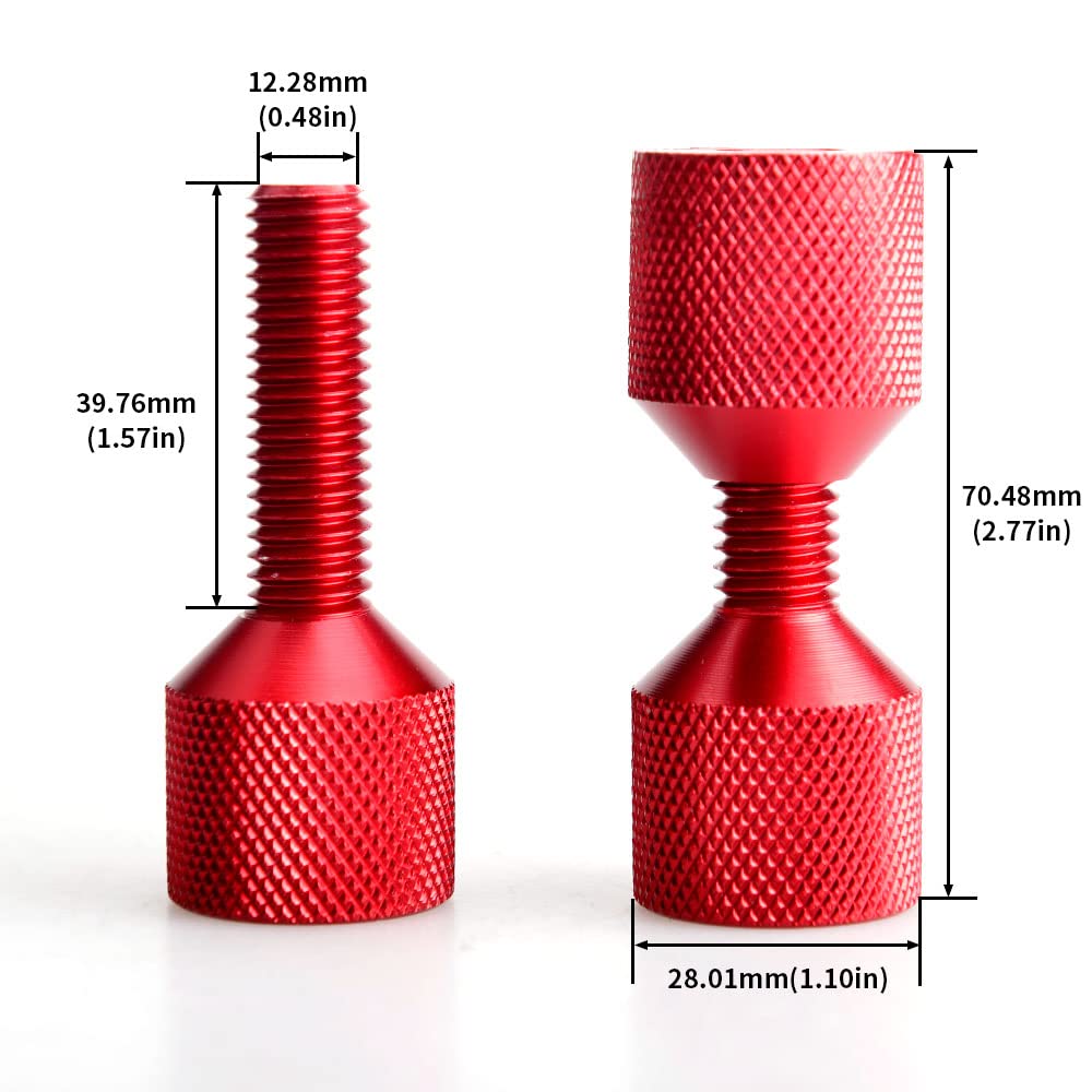 1-1/8" Two Hole Pins 6061  Lightweight Construction 2 Hole Flange Alignment Pin with Anodized Oxide Red Finish 4 count