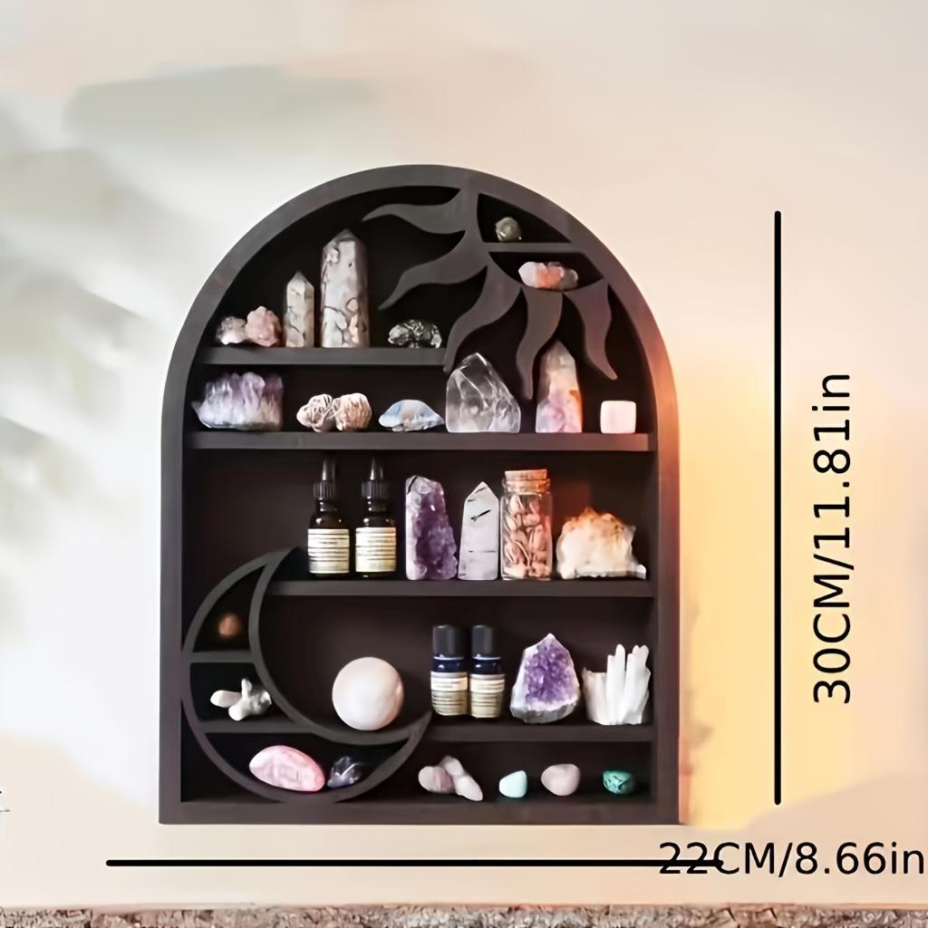 Wooden Crystal Display Rack, Multi-functional Witch Stone & Essential Oil Rack, Creative Multi-layer Storage Organizer for Home Decor, Display Shelf