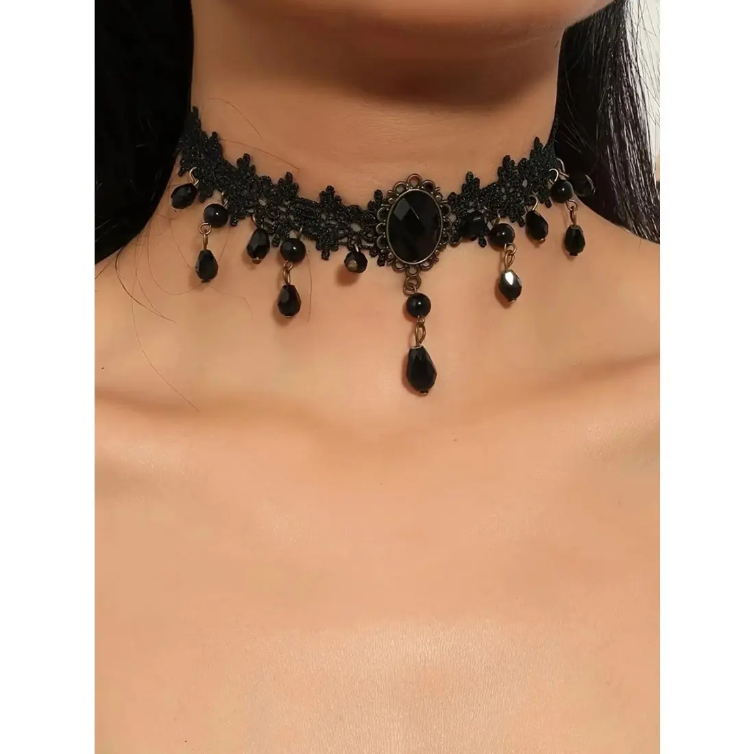 Women's Elegant Rhinestone Decorated Choker - Dark Gothic Necklaces with Rhinestone Aesthetic, Exquisite Trendy Costume Jewelry for Party & Daily Wear, Rhinestone Necklaces, Crystal Choker Necklaces