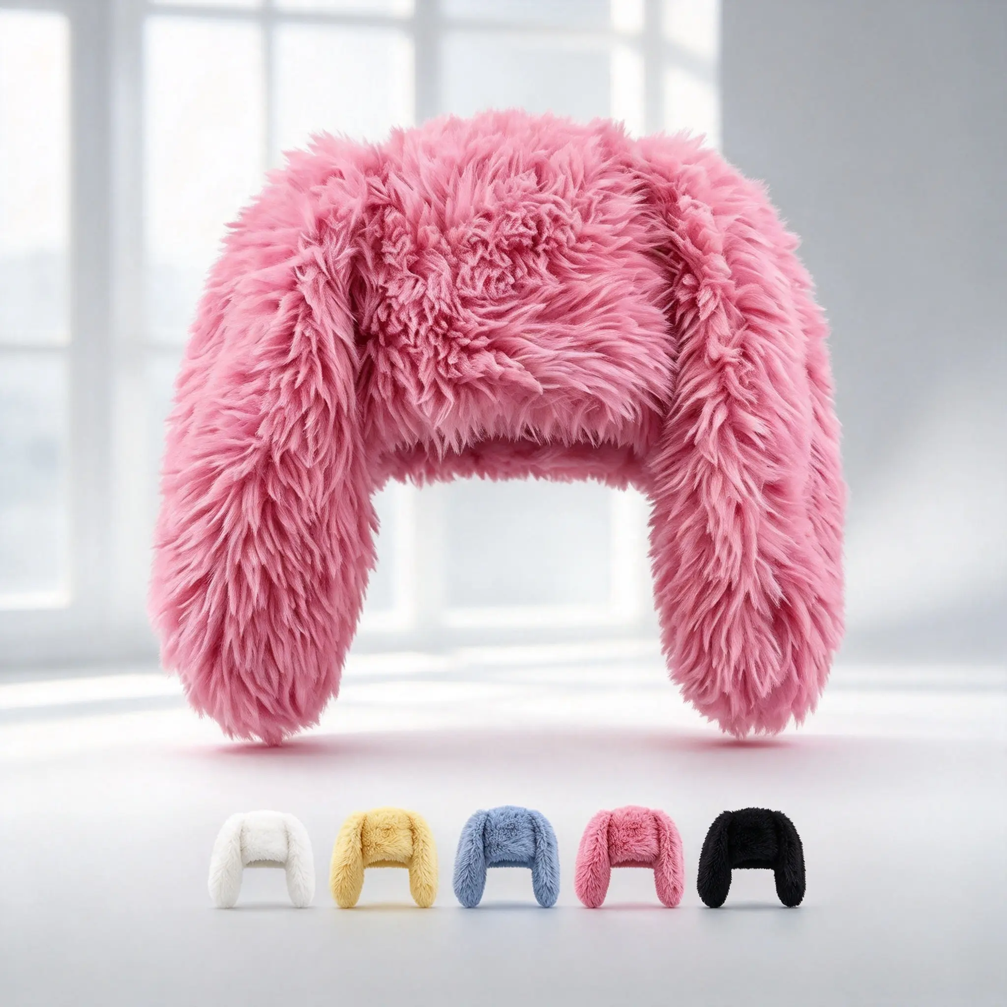 2026 New Chic Bunny Ears Beanie - White Microfiber Soft Warm Plush Women's One-Size Sports & Outdoor Daily Wear Accessory, Fan Shop Tennis Beanies