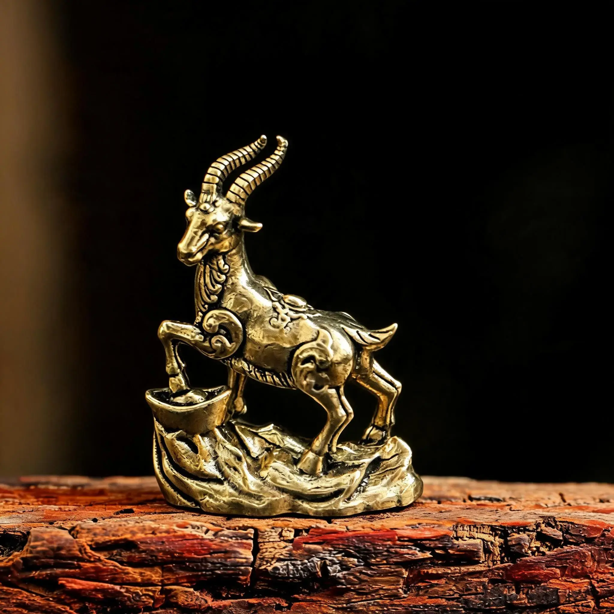 Copper Tibetan Antelope Desktop Ornament, Creative Metal Craft Model, Unique Animal Figurine, Decorative Handmade Art Piece, Home Decor Sculptures, Statue, Office Home Decor