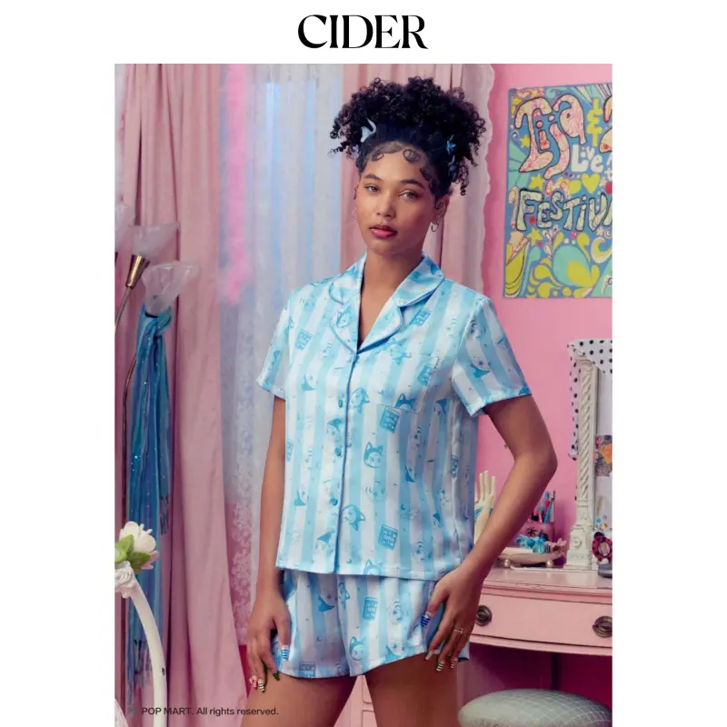 Cider Women's Peach Riot Dream In Tune Sleep Set, Frankie Loungewear Pajamas Cider Women's Peach Riot Dream In Tune Sleep Set, Frankie Loungewear Pajamas