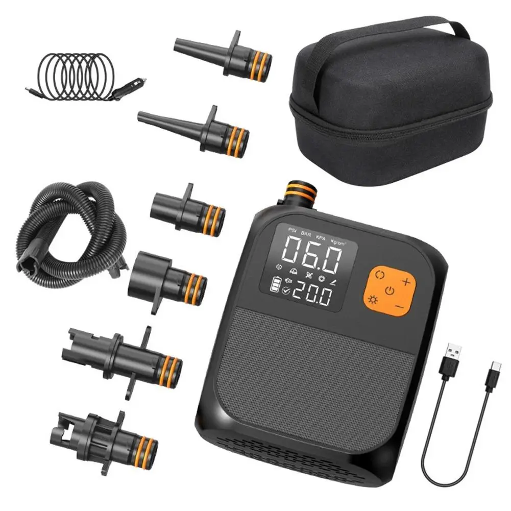 High-Pressure 25 PSI Air Pump for Mattresses, Tents, Camping, Boating & Kayaking, Safe and Smart, Multi-Functional