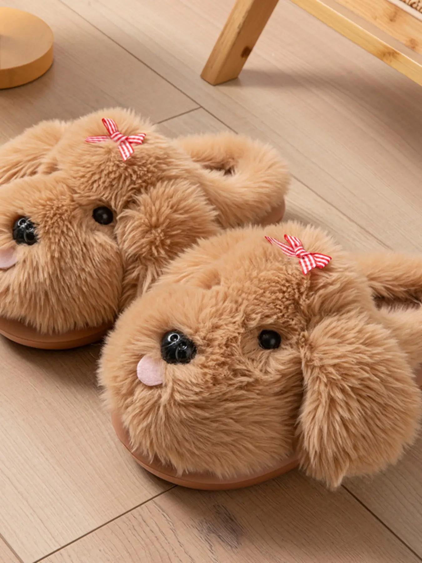 Marjorie Puppy Cotton Shoes, Plush 3D Dog Face Design, Anti-Slip Warm Lightweight Soft, Perfect for Winter Footwear