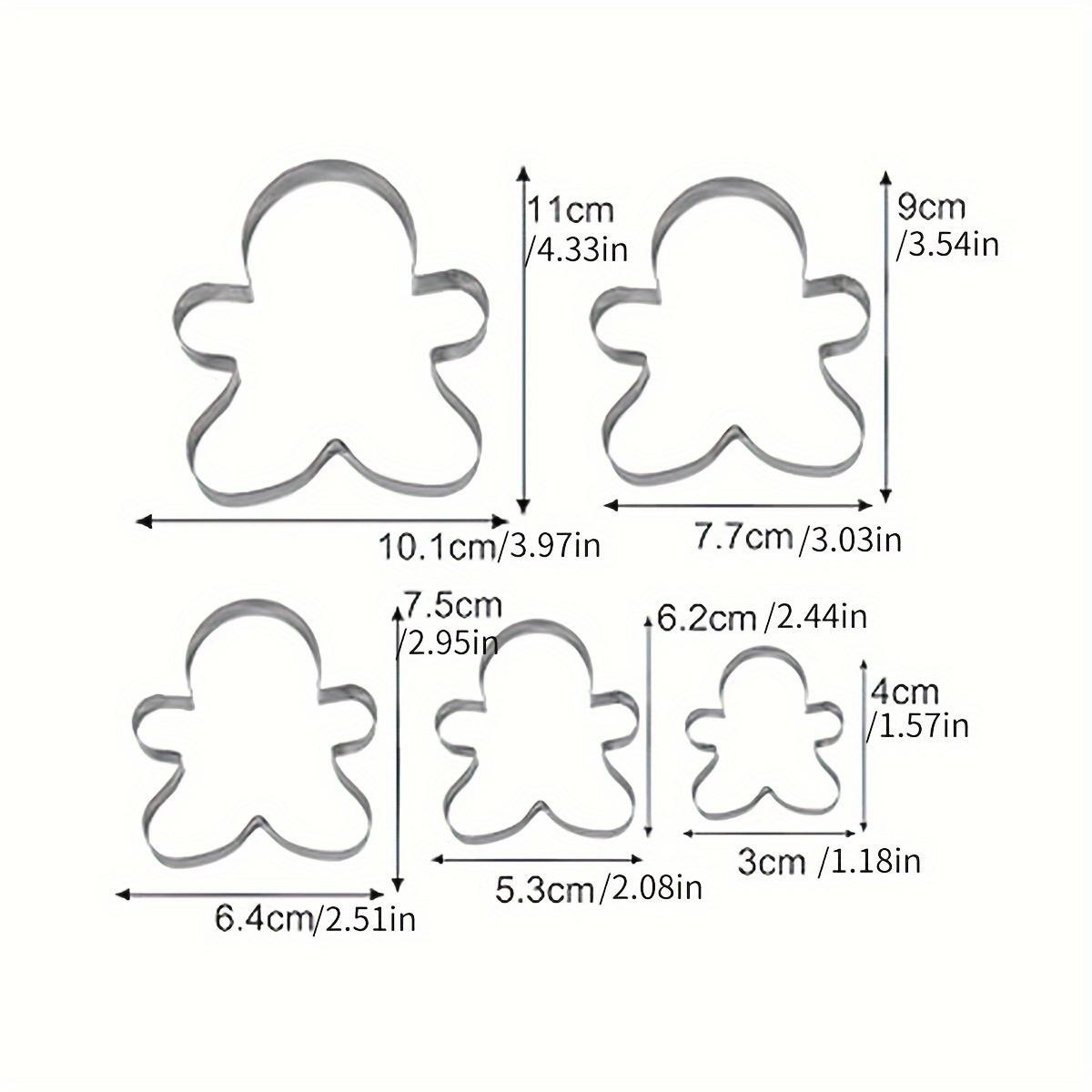 5pcs Christmas Gingerbread for Man Cookie Cutter Set, Including Christmas Tree, Snowflake, and Snowman Stainless Steel Cake Molds, Baking Tools