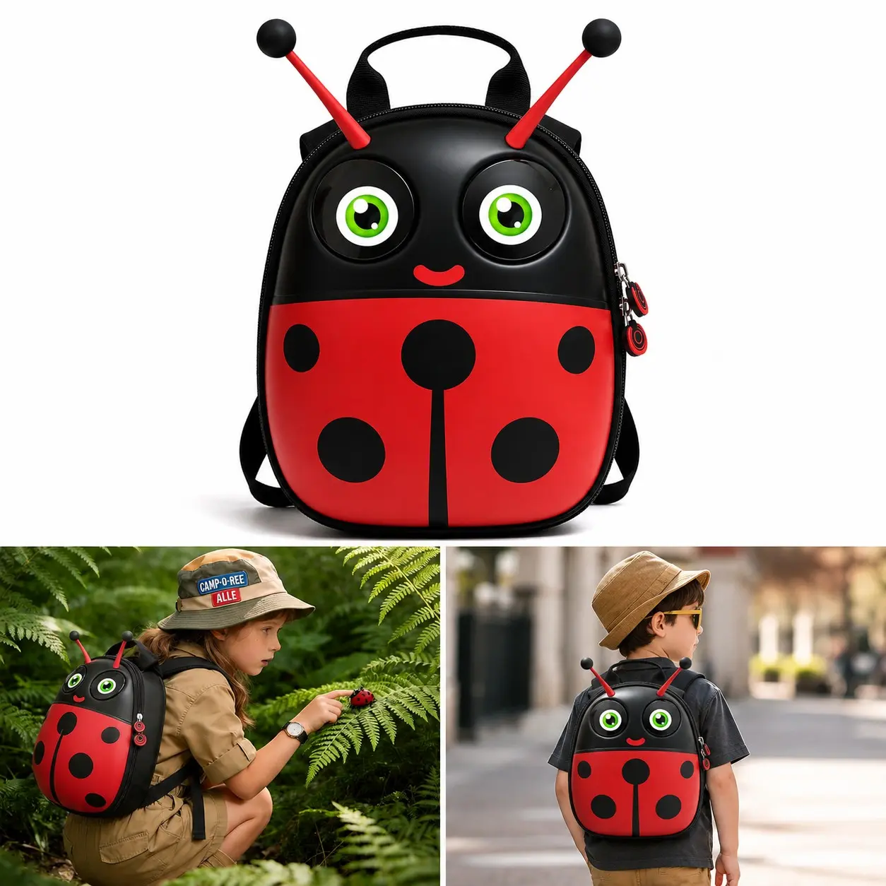 Kids 3D Programmable Ladybug Backpack with Interactive Smart Screen, Fun Educational Design, Perfect Gift for Children, Durable & Lightweight, Kindergarten Backpack