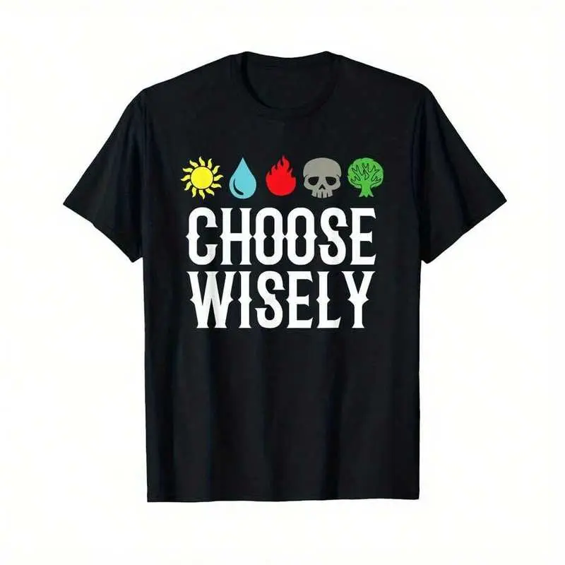 High Quality Premium Durable Choose Wisely Gamer Mana Symbols Gathering Magic Fun T-Shirt