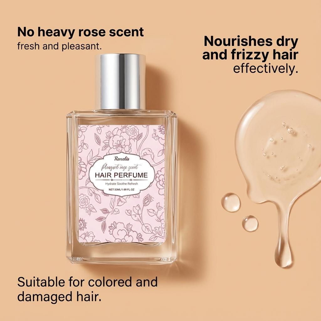 Roxelis Floral Scent Hair Perfume - Gentle, Natural, Fresh, Elegant, Light Eau de Toilette - Daily Portable Hair Perfume Spray - Gentle, Non-irritating - Suitable for use before dates, parties, etc., perfect for all occasions.