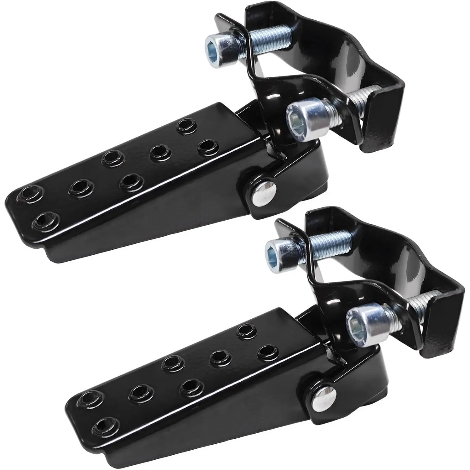 2 PCS Foldable Foot Pedals for Motorcycle, Metal Clamp-On Type Bicycle Rearsets Foot Rest, Universal Folding Footpegs for Mini Bike Go Karts Scooter, Motorcycle Accessories