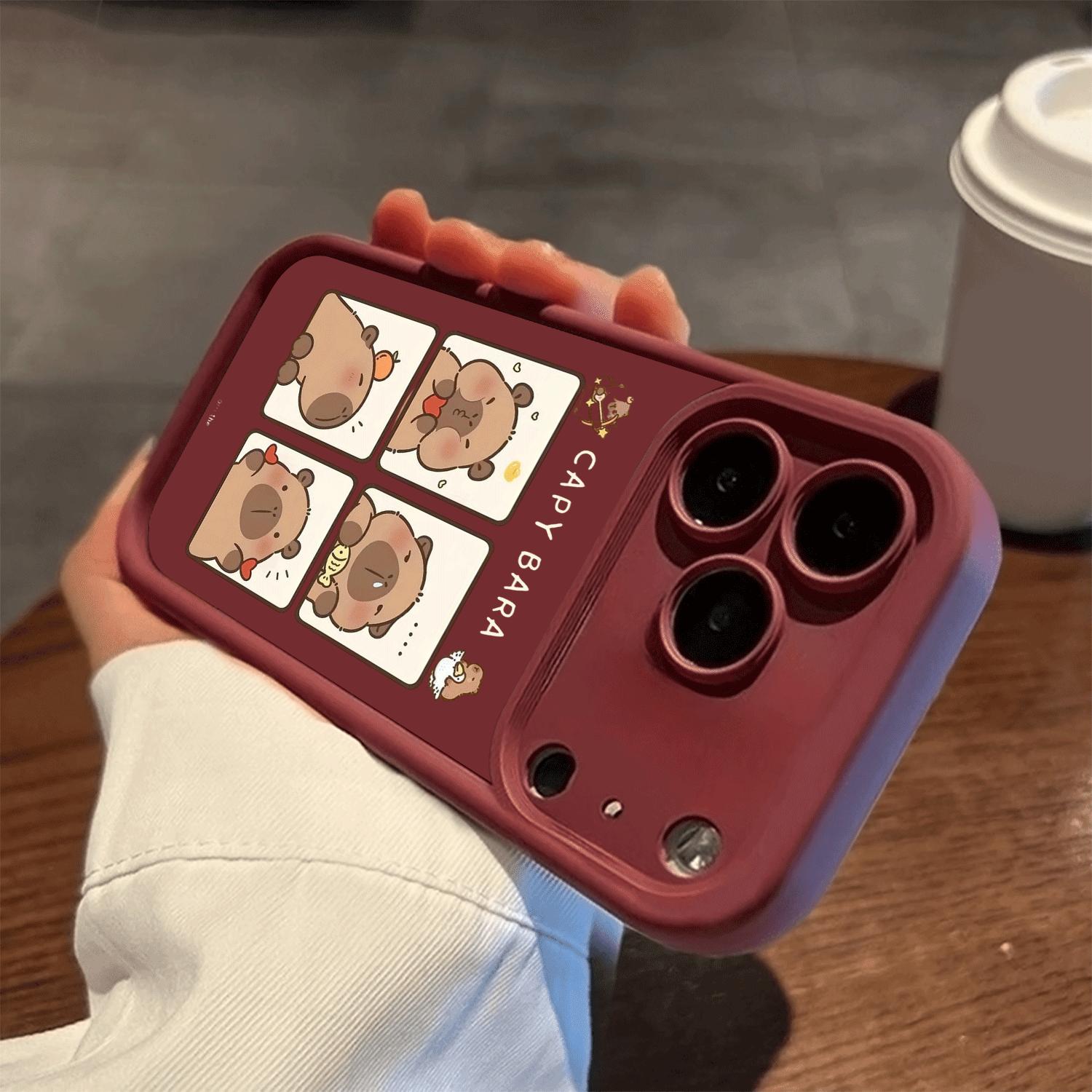 A set of cute and soothing capybaras, a new trendy original design phone case with a spiral staircase motif, available in white, black, and red, suitable for various iPhone models, including iPhone 17, 17 Pro, 17 Air, 17 Pro Max, 16, 15, 14, 13, 12 Plus/