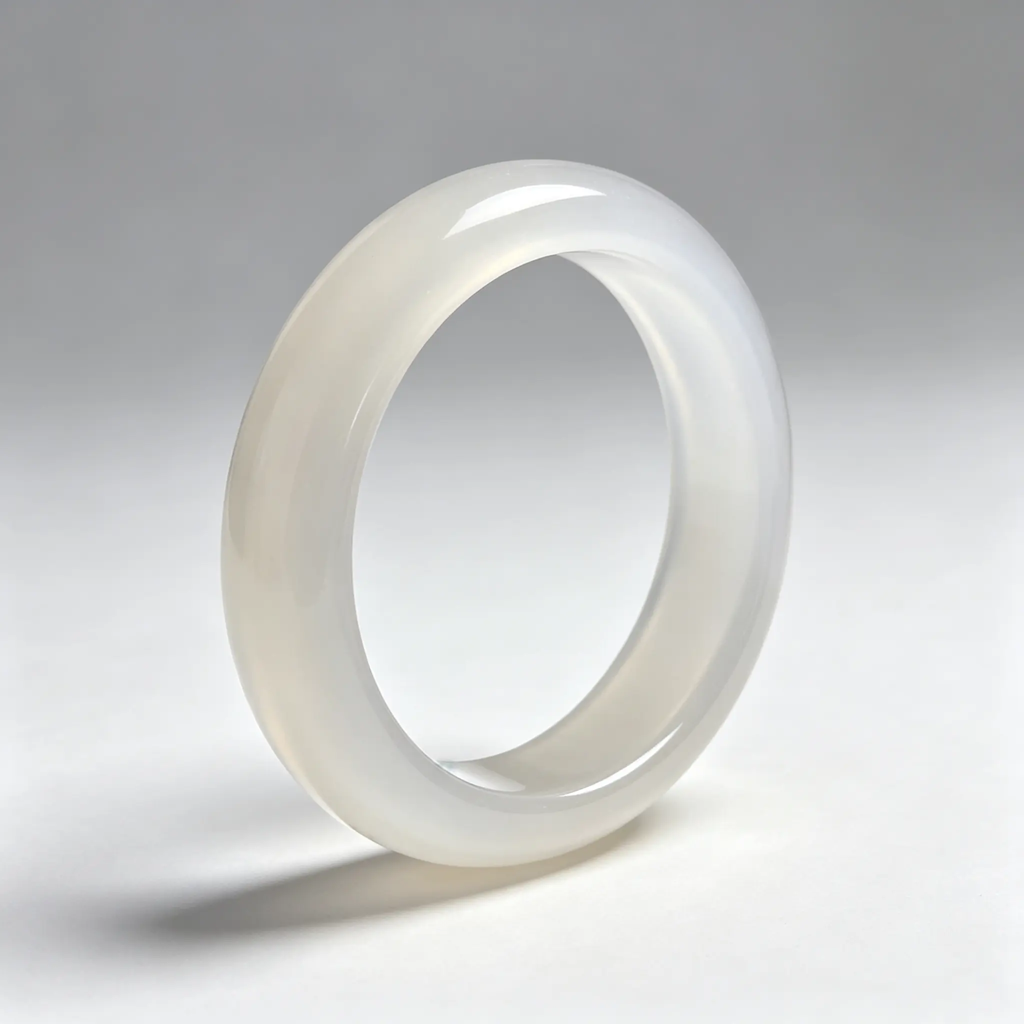Luxury White Moonlight Ice Jade Bangle for Women, Natural Translucent Water Foam Jade Statement Bangle, Minimalist Elegant  Jewelry Gift For Her Daily Wear healing stone