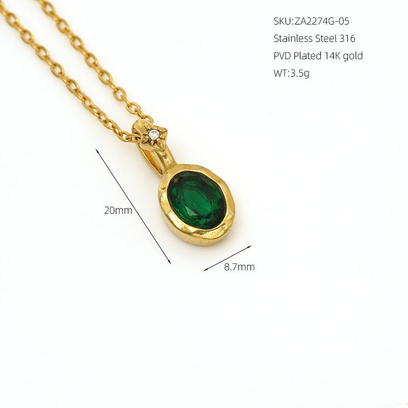 VEVE Twelve Birthstone Necklace For Women 12 Colors Zircon Pendant 316 Ornaments Women's Necklace