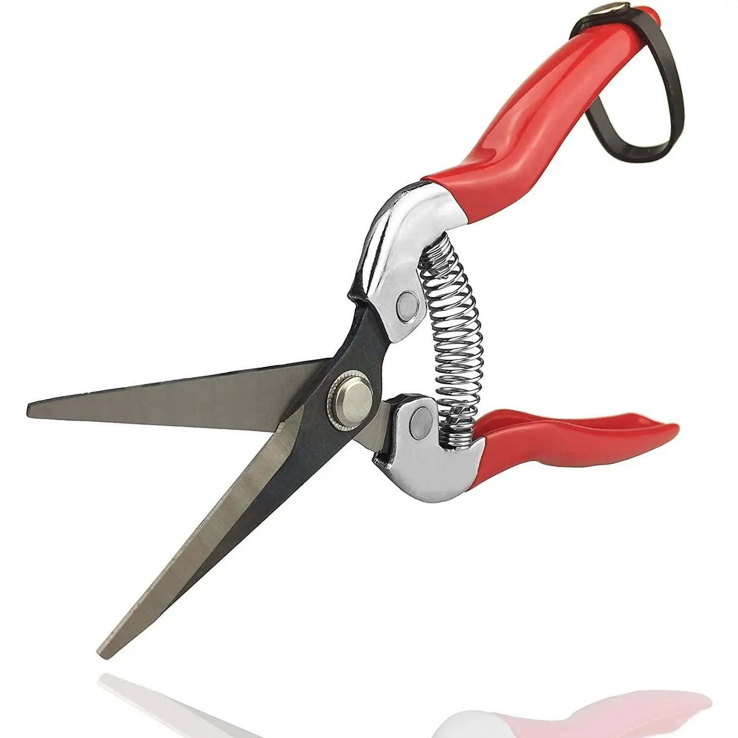 8" Professional  Titanium Bypass Pruning Shears (GPPS-1003), Hand Pruners, Garden Clippers, Bonsai Cutters (Red -Tip Pruning Snip)