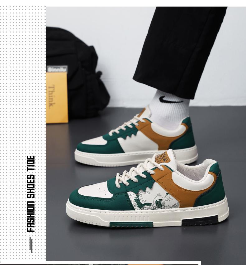 Plus-size men's shoes 2026 new spring sneakers, trendy versatile soft-soled sports casual white shoes