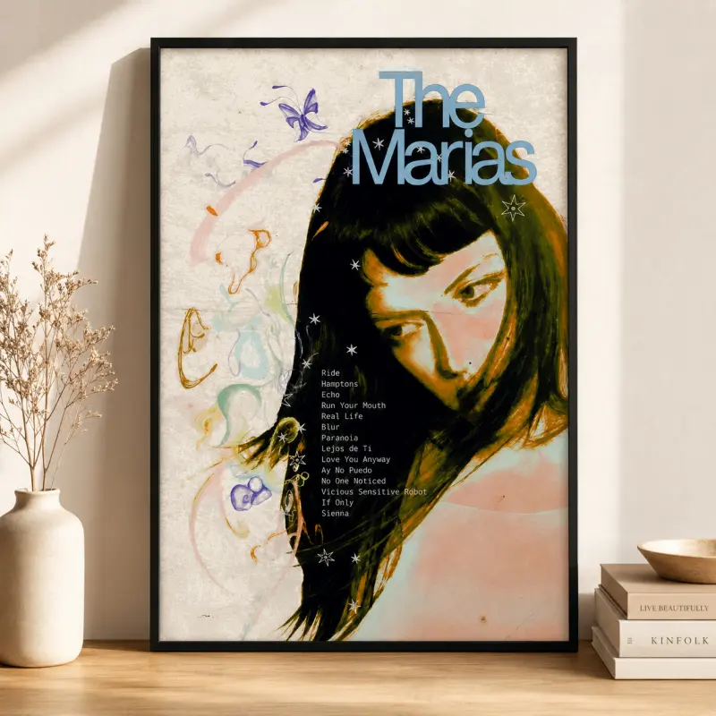 The Marias Album Cover Poster,Indie Dark Aesthetic Wall Art Print, Victorian Gothic Religious Black Scripture Decor, Home Inspo, Vibrant Neutral Abstract Photography, Bedroom Decor, Collector Fan Gift