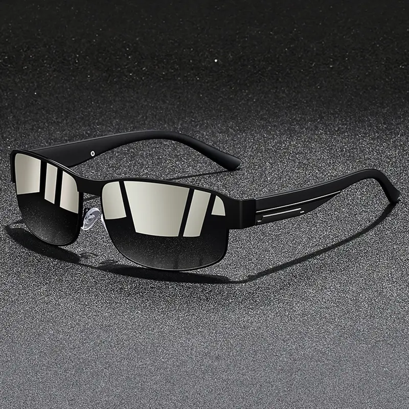Fashionable retro metal framed men's square glasses,provide multiple color options,nose pad adopt rubber material,comfortable fit closely design,suitable for driving and travel,must-have for leisure business, Stylish Sunglasses
