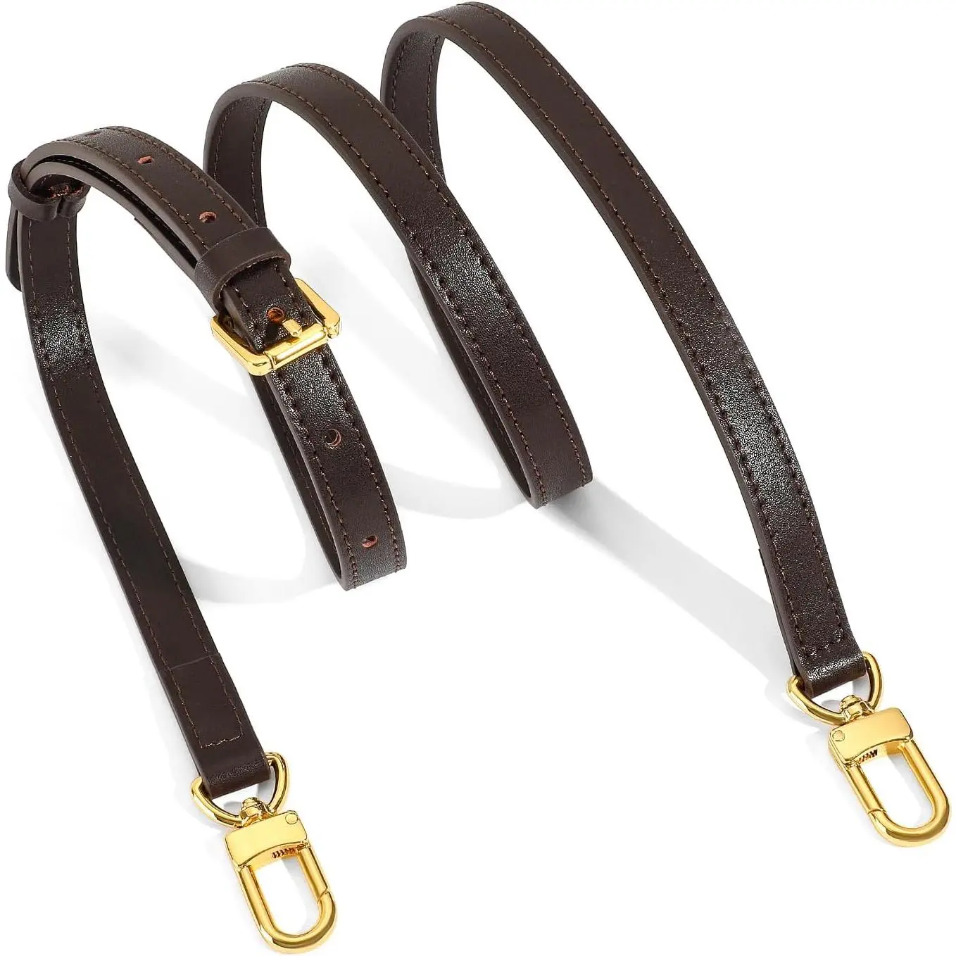 Vachetta Cowhide Split Bag Strap for LV Handbag, Modern Adjustable Single/Cross Strap with Zinc Buckle