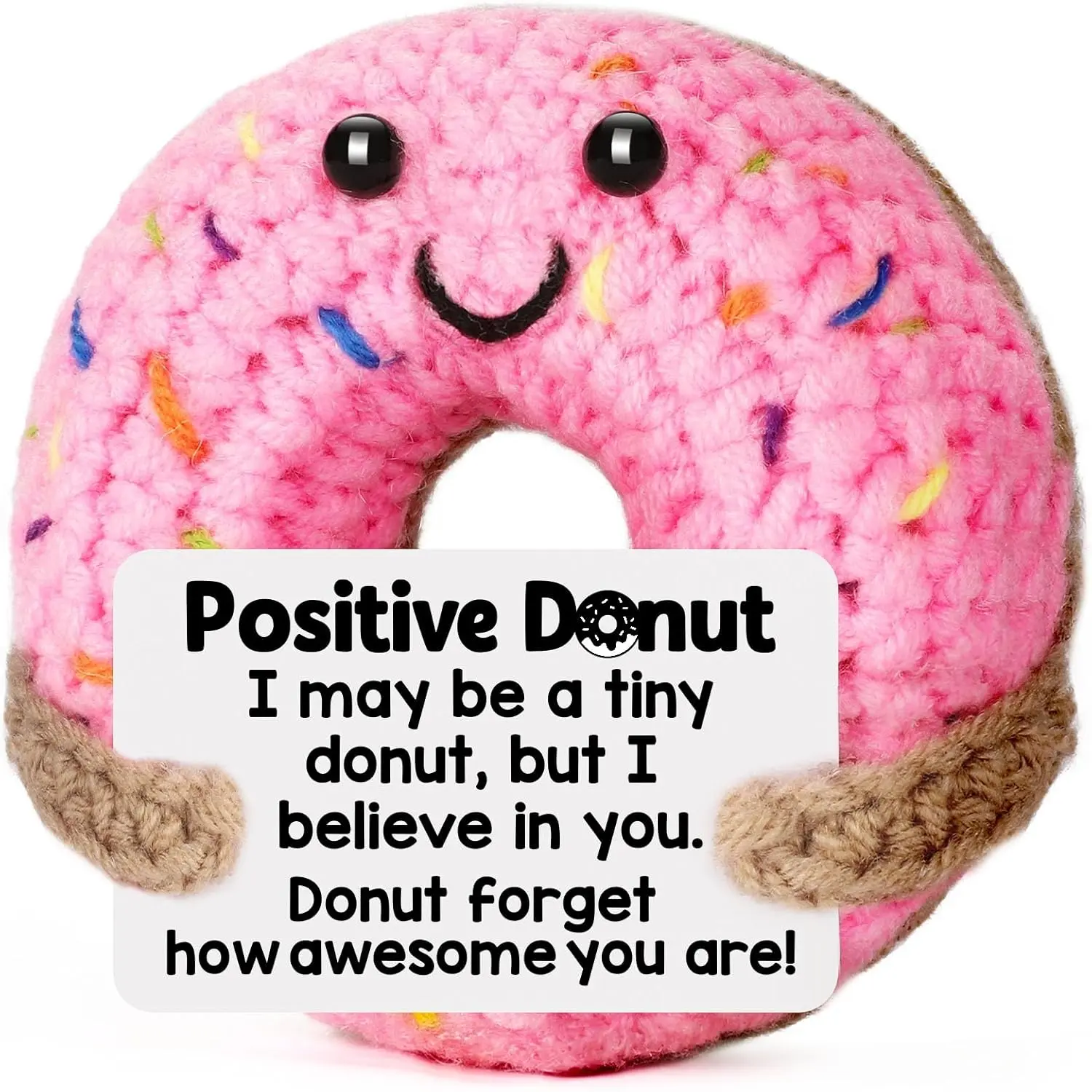 Sweet Donut Crochet Doll, Emotional Support Toy, Christmas Gift, Holiday Party Present, Home Desktop Decoration Ornament