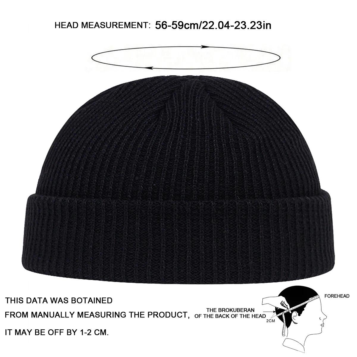 Autumn Winter Melon Cap Men Women Knitted Hat Beanie Skullcap Sailor Caps Cuff Short Brimless Retro Navy Style Hats Casquette