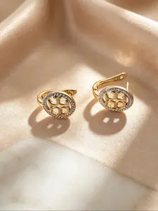 New Women's Earrings, Classic Hollow Full Diamond Round Pendant, French Luxury Commuter Versatile Elegant Earrings, High-End Women's Jewelry