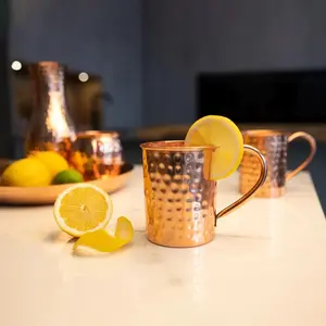 1/2 pack of retro matte pure copper cups, light luxury retro handmade hole red wine glasses, pure copper water glasses, pure copper inner walls, pure copper cocktail cups, straight and smooth surfaces