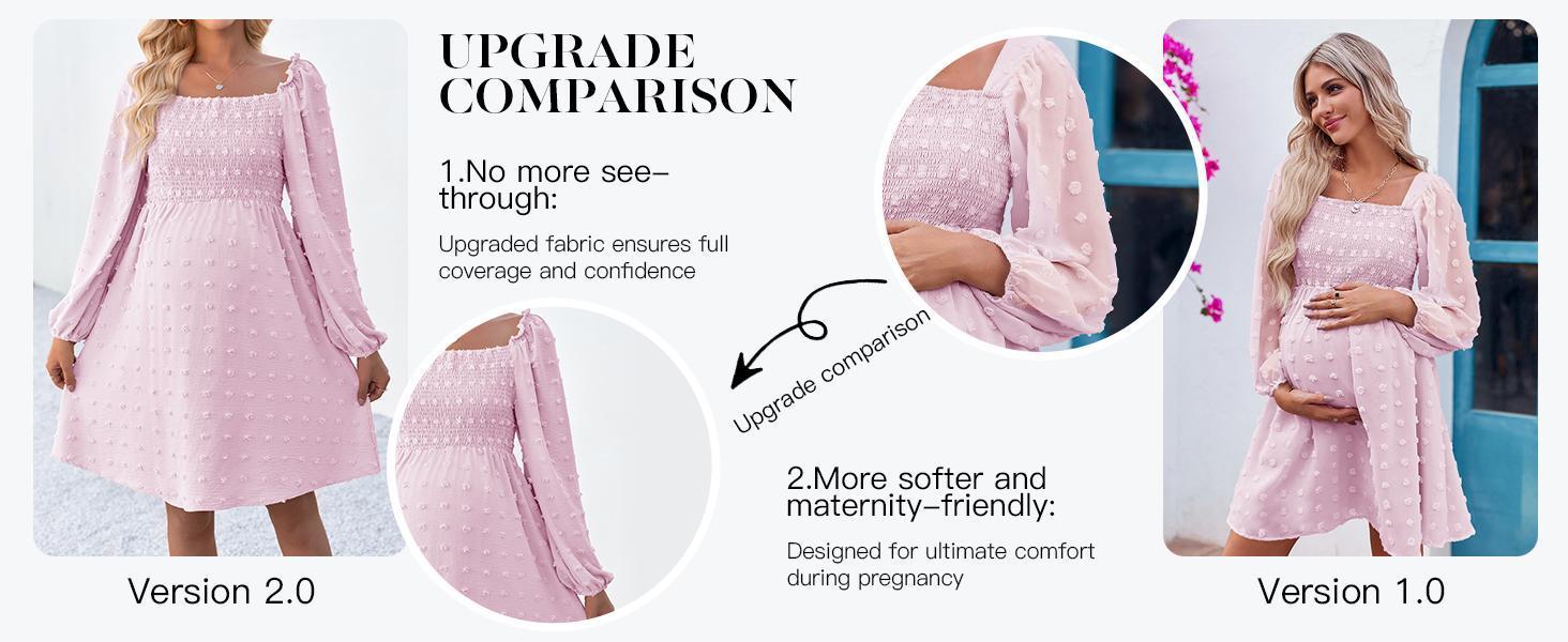 Imily Bela Women's Maternity Long Sleeve Dress Square Neck Swiss Dot Summer Casual Loose Short Dresses Imily Bela Women's Maternity Long Sleeve Dress Square Neck Swiss Dot Summer Casual Loose Short Dresses