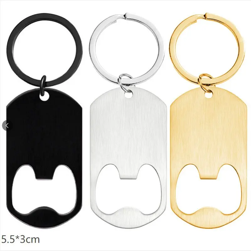 Heavy-Duty Alloy Dog Tag Bottle Opener Keyring - High-Strength Flat Split Keyring, Integrated Smooth Bottle Opener, Portable EDC Drink Accessory for Men, House & Sports Outdoor Backpack Charm, Metal