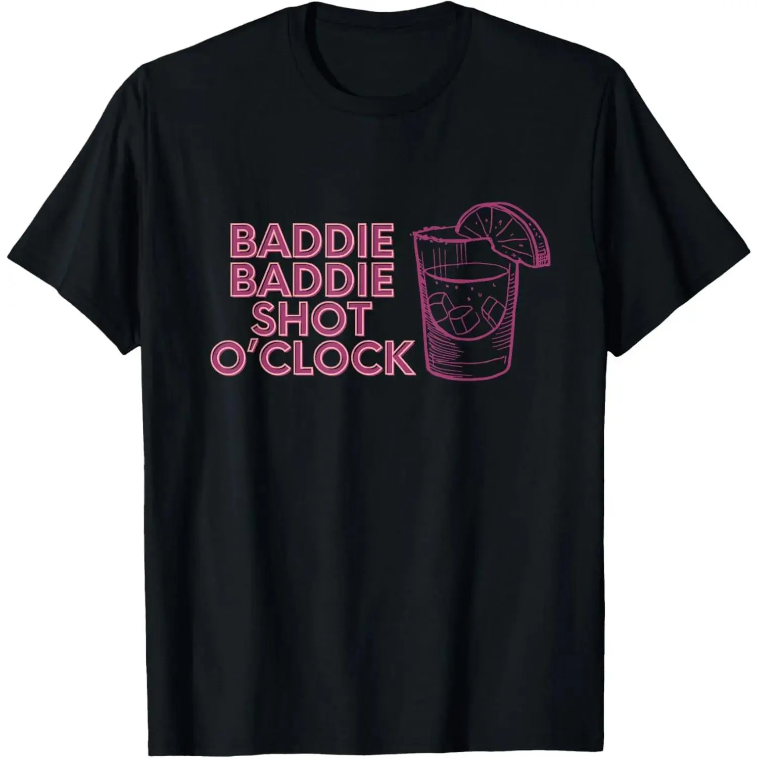 Baddie Baddie Shot O’Clock Drinking for Baddies T-Shirt,Men's,Regular,Fit Textured Knit Top,belle,princess,book tee,outdoor,casual,grade,,baby,dee,music,note,,graphic,shirts,del,padre,,mechanic,,bible,verse,hoodie,training,,jesus,tshirt,,ever,fall,clothes
