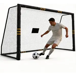 8x5ft Portable Steel Soccer Goal, Heavy Duty Backyard Soccer Goal with Thick Net & Ground Stakes, Weather Resistant Steel Frame Soccer Training Goal, Portable Outdoor Sports Goal for Youth & Adults Backyard Park Play Practice