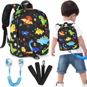 Toddler Backpack Leash, Cute Kids Backpack with Anti Lost Wrist Link, Mini Child Backpack Leash Baby Walking Harness  Travel, Small Dinosaur Backpack Tether  Boys Ages 1-3