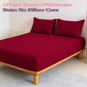 Pure Color Velvet Bed Skirt Set, Breathable and Skin-Friendly, Full/king/queen Size, Deep Pockets, Includes 1 Bed Skirt and 2 Pillowcases