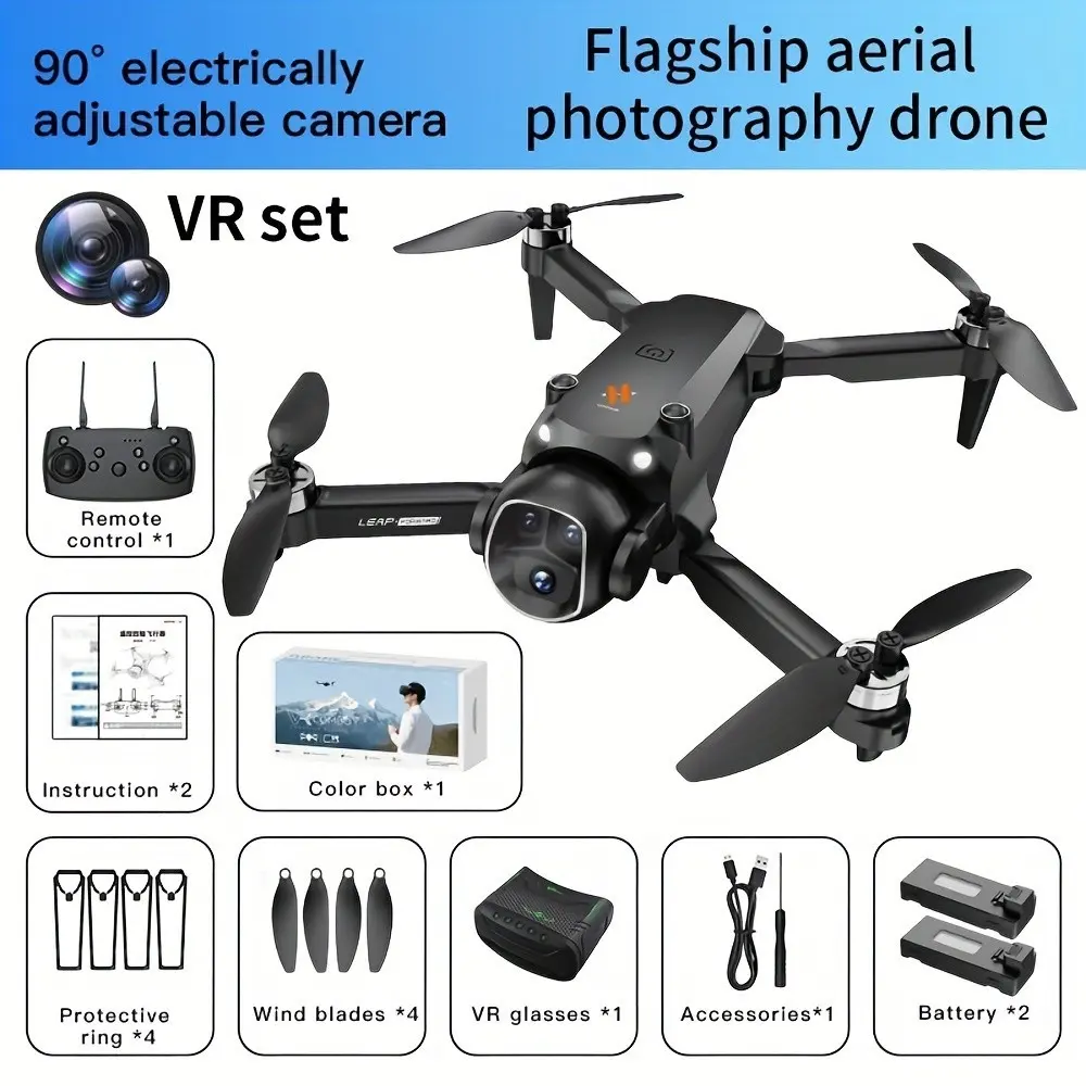 6K Foldable VR Drone with Dual Batteries and Brushless Motors – Quadcopter Supporting 360-Degree Flips and One-Key Takeoff/Landing