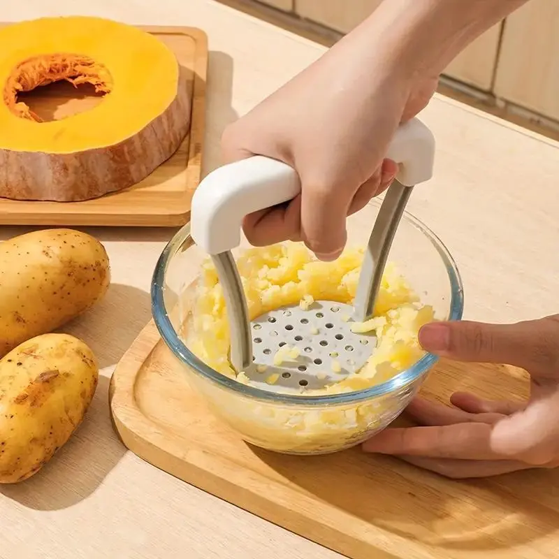 Potato Masher, 1 Count Manual Vegetable Masher with Non-slip Handle, Simple Durable Multi-function Mashed Potato Masher, Potato Crusher, Fruit Masher, Vegetable Fruit Utensils, Kitchen Stuff, Kitchen Gadgets